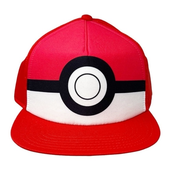 Pokemon Pokeball  Snapback Red Baseball Hat Cap Youth Nintendo Licensed - Picture 1 of 8